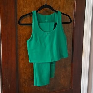 Girlfriend Collective Medium Green Workout Set